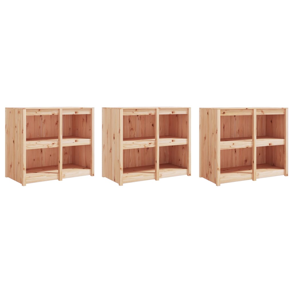 Outdoor Kitchen Cabinets 3 pcs Solid Wood Pine