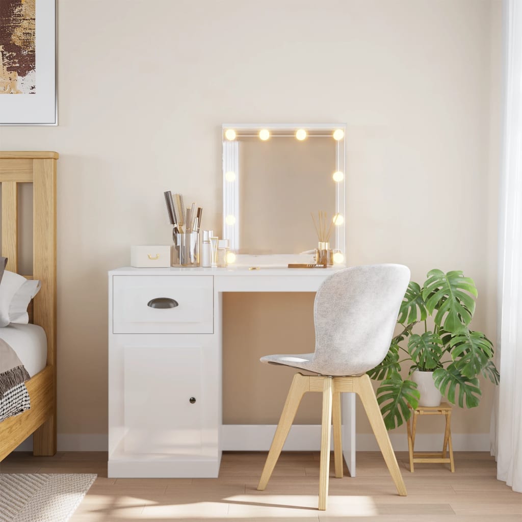 Dressing Table With Led Lights 90X42X132.5 Cm