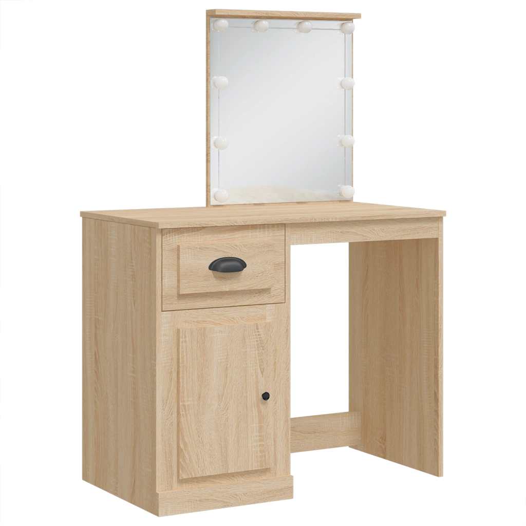 Dressing Table With Led Lights 90X42X132.5 Cm