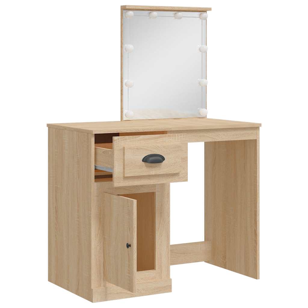 Dressing Table With Led Lights 90X42X132.5 Cm