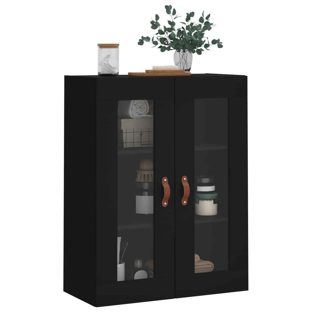 Wall Mounted Cabinet Black 69.5x34x90 cm