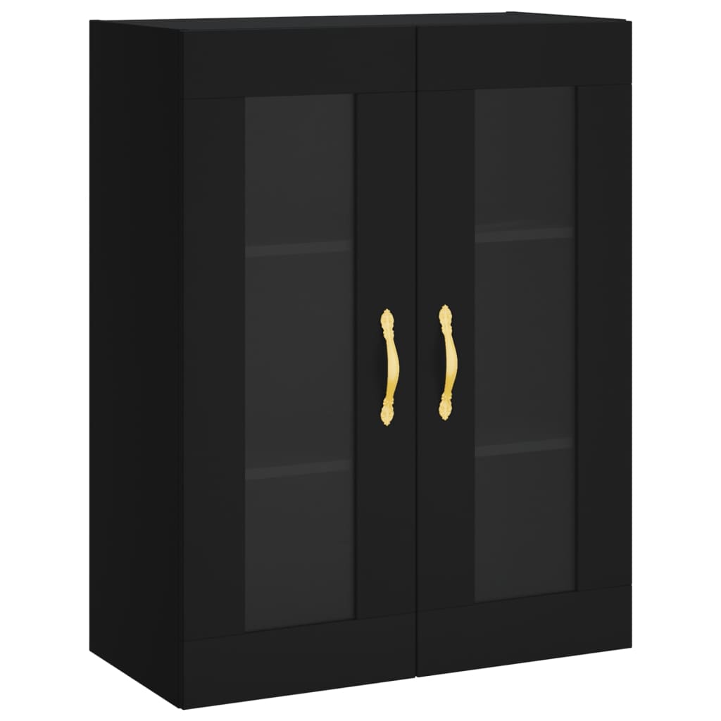 Wall Mounted Cabinet Black 69.5x34x90 cm