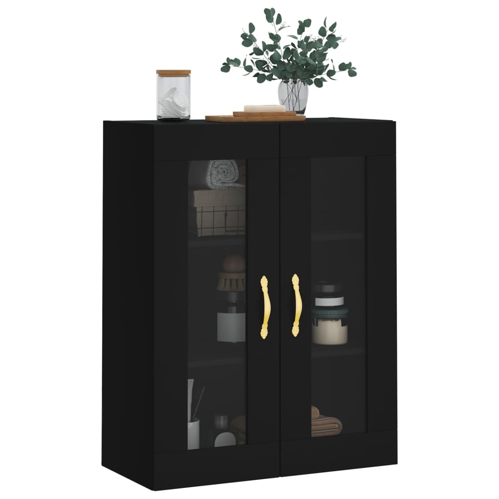Wall Mounted Cabinet Black 69.5x34x90 cm