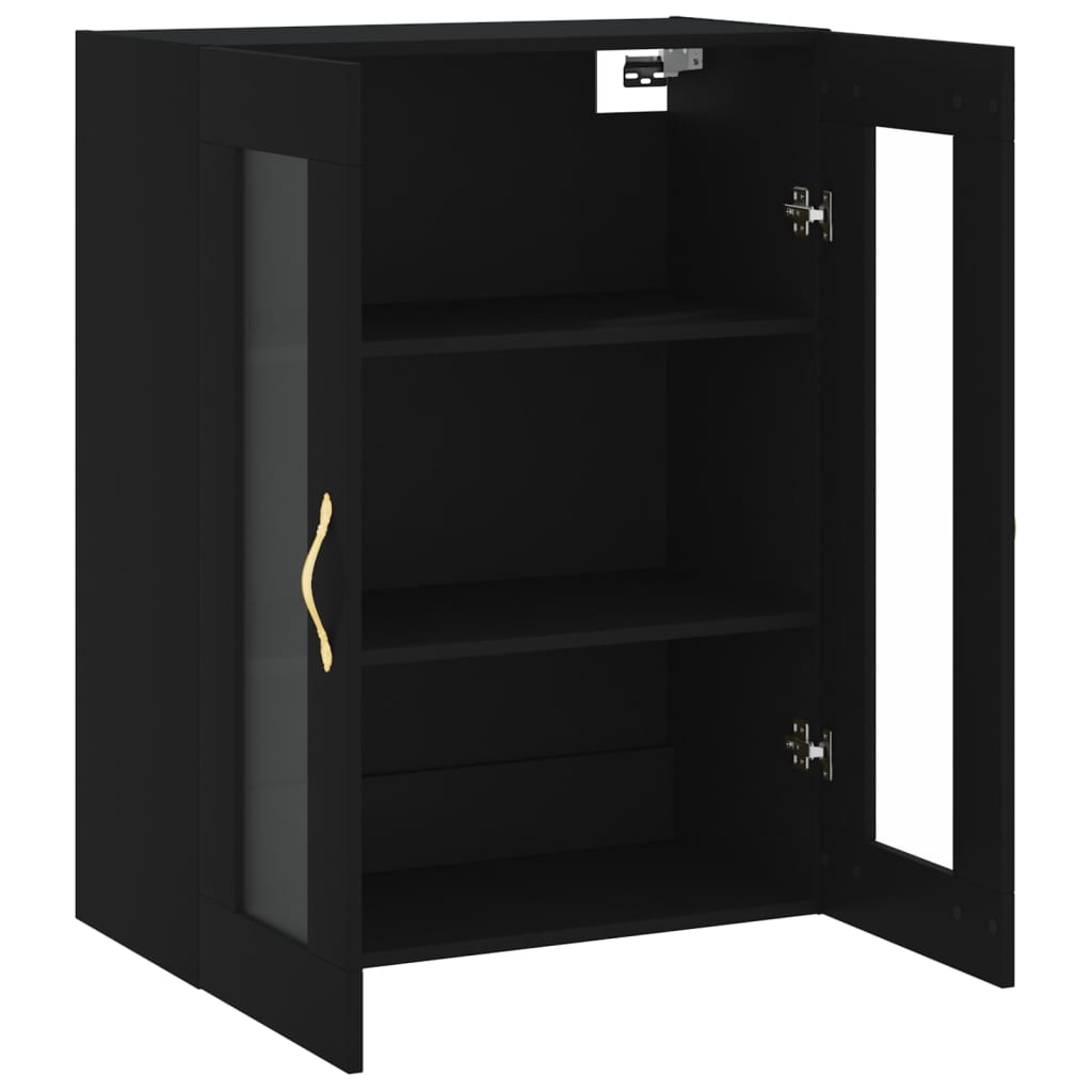 Wall Mounted Cabinet Black 69.5x34x90 cm