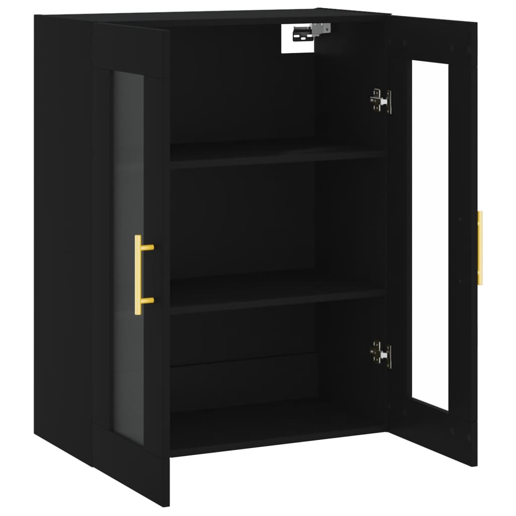 Wall Mounted Cabinet Black 69.5x34x90 cm