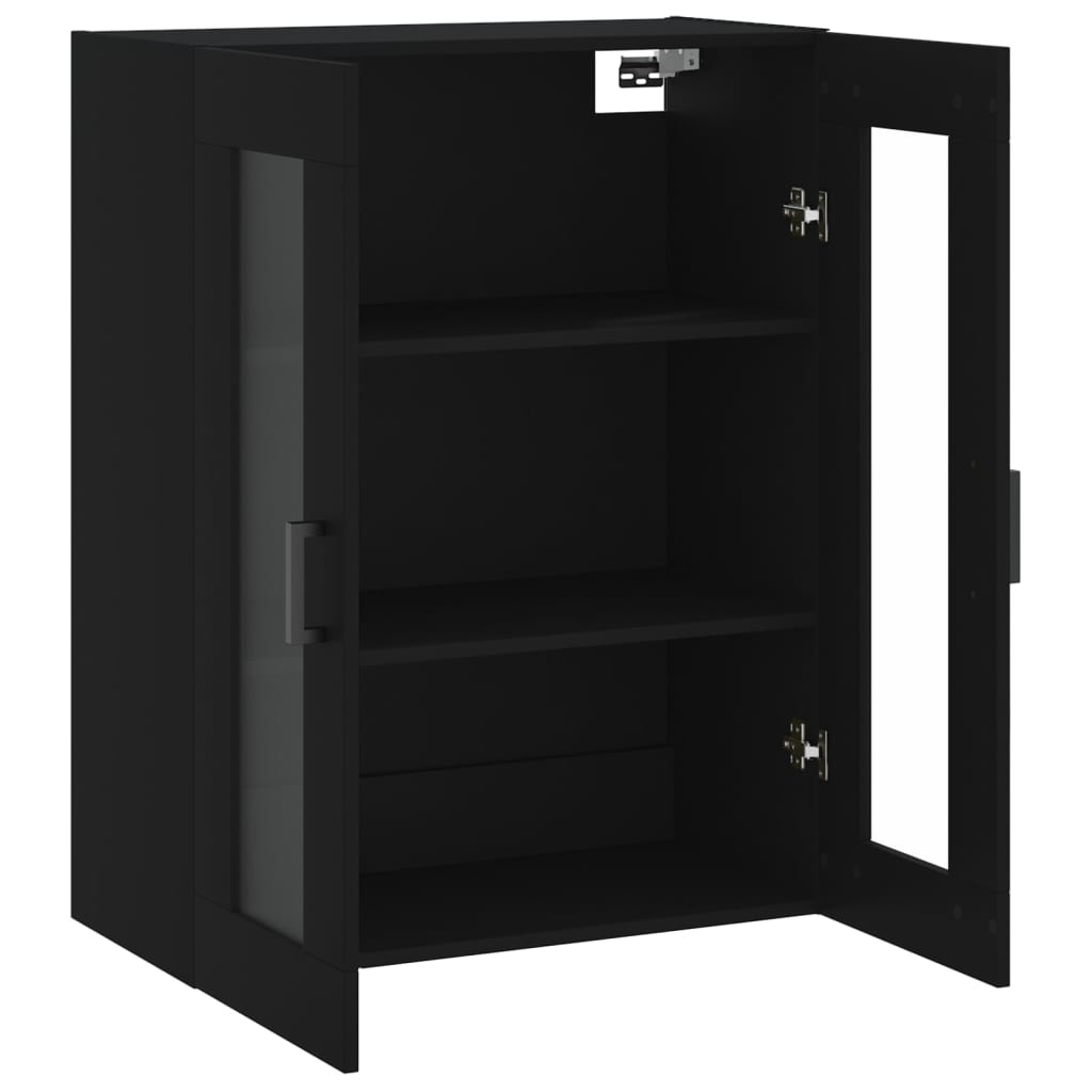 Wall Mounted Cabinet Black 69.5x34x90 cm