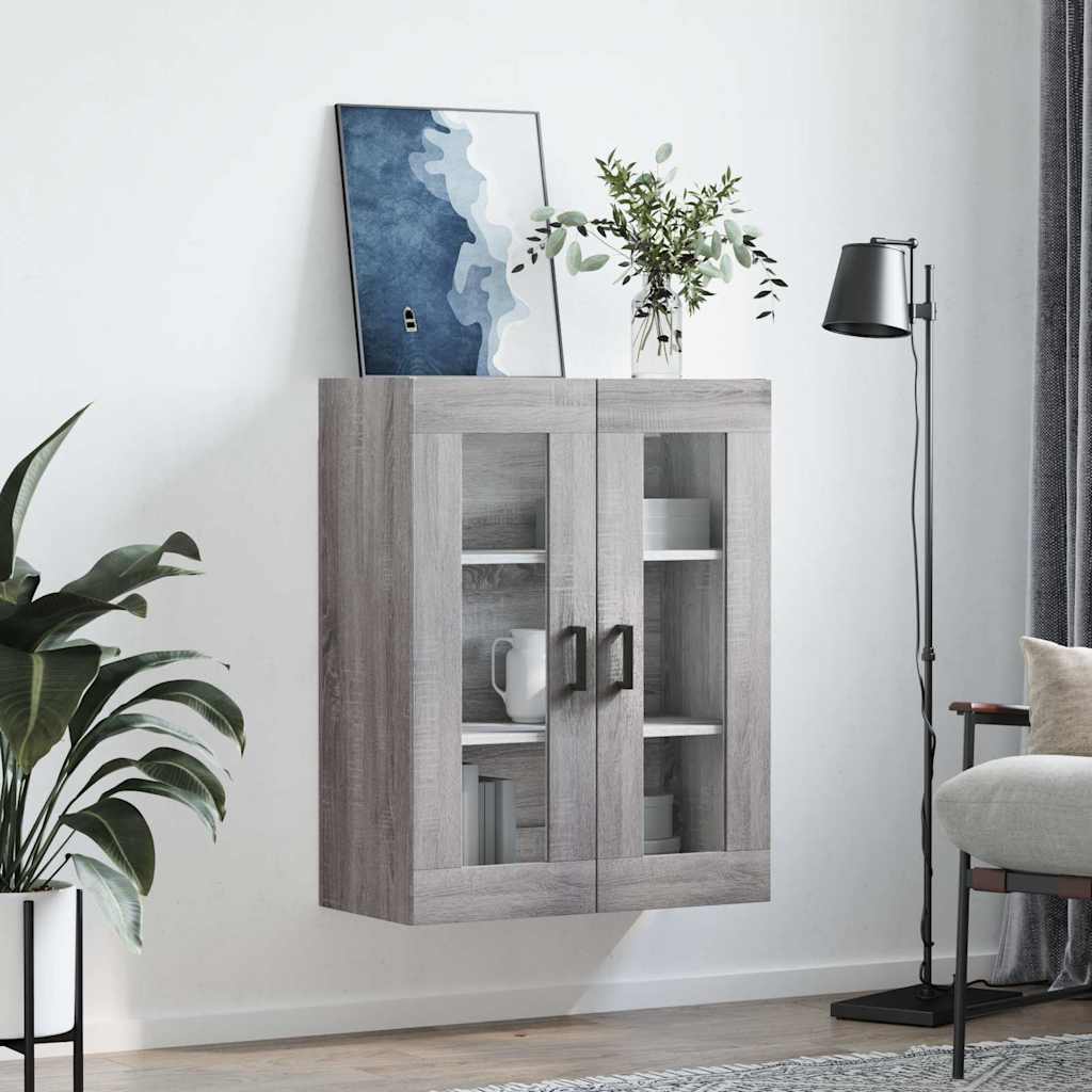 Wall Mounted Cabinet Grey Sonoma 69.5x34x90 cm