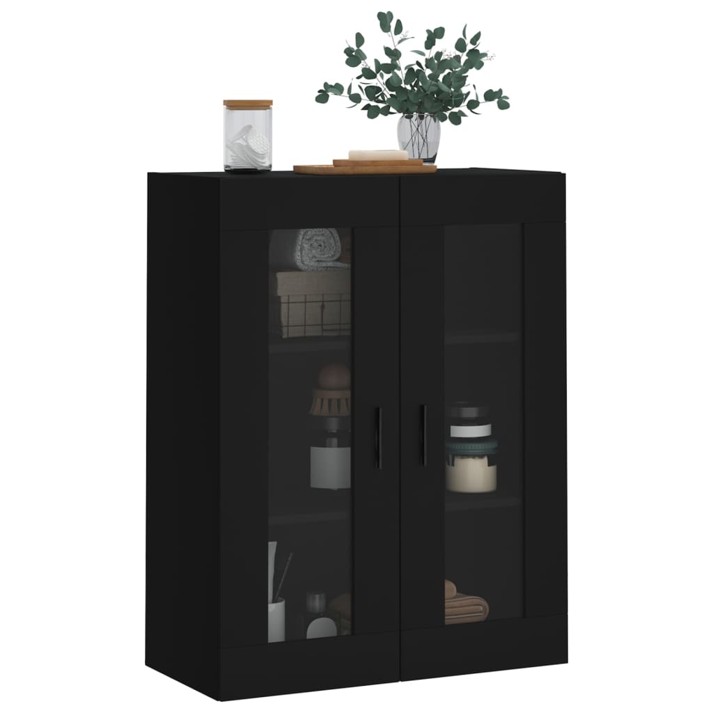 Wall Mounted Cabinet Black 69.5x34x90 cm