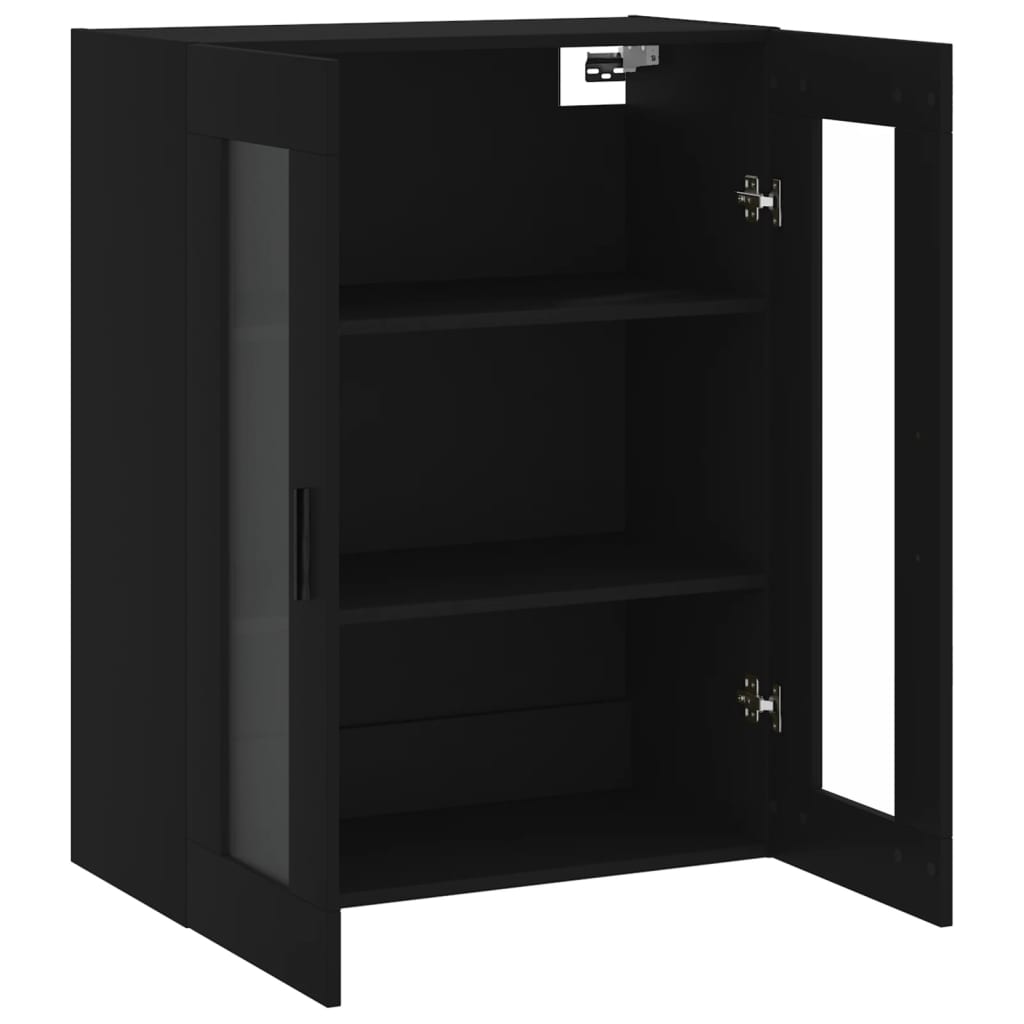 Wall Mounted Cabinet Black 69.5x34x90 cm