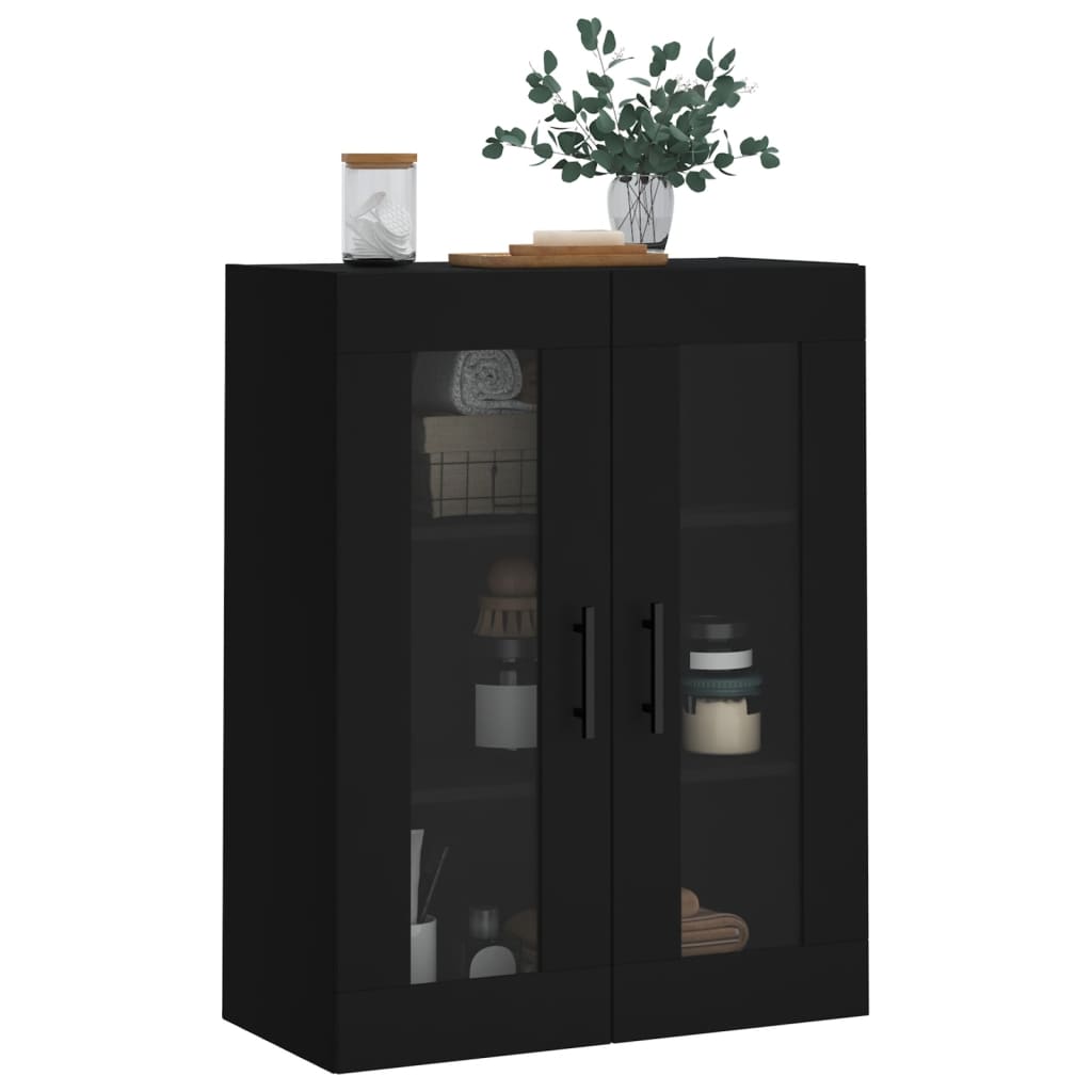 Wall Mounted Cabinet Black 69.5x34x90 cm