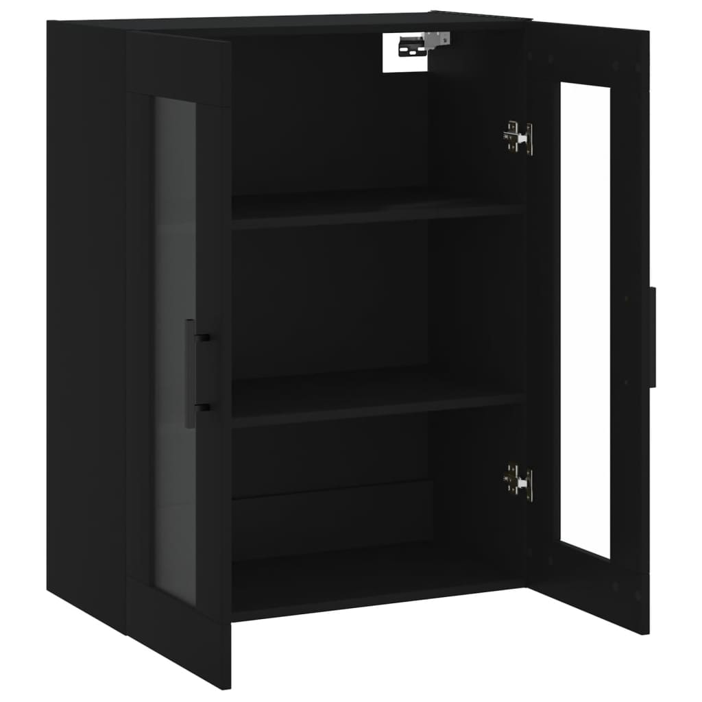 Wall Mounted Cabinet Black 69.5x34x90 cm