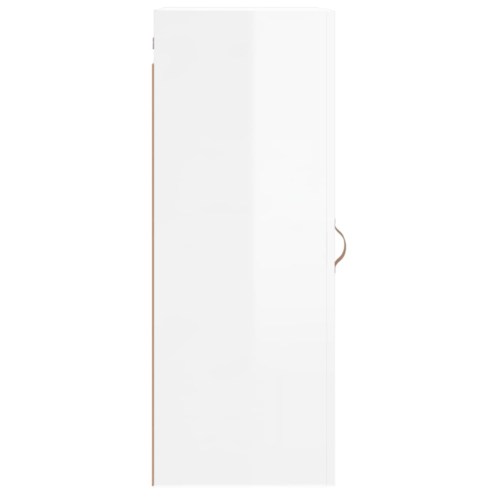 Wall Mounted Cabinet High Gloss White 34.5x34x90 cm