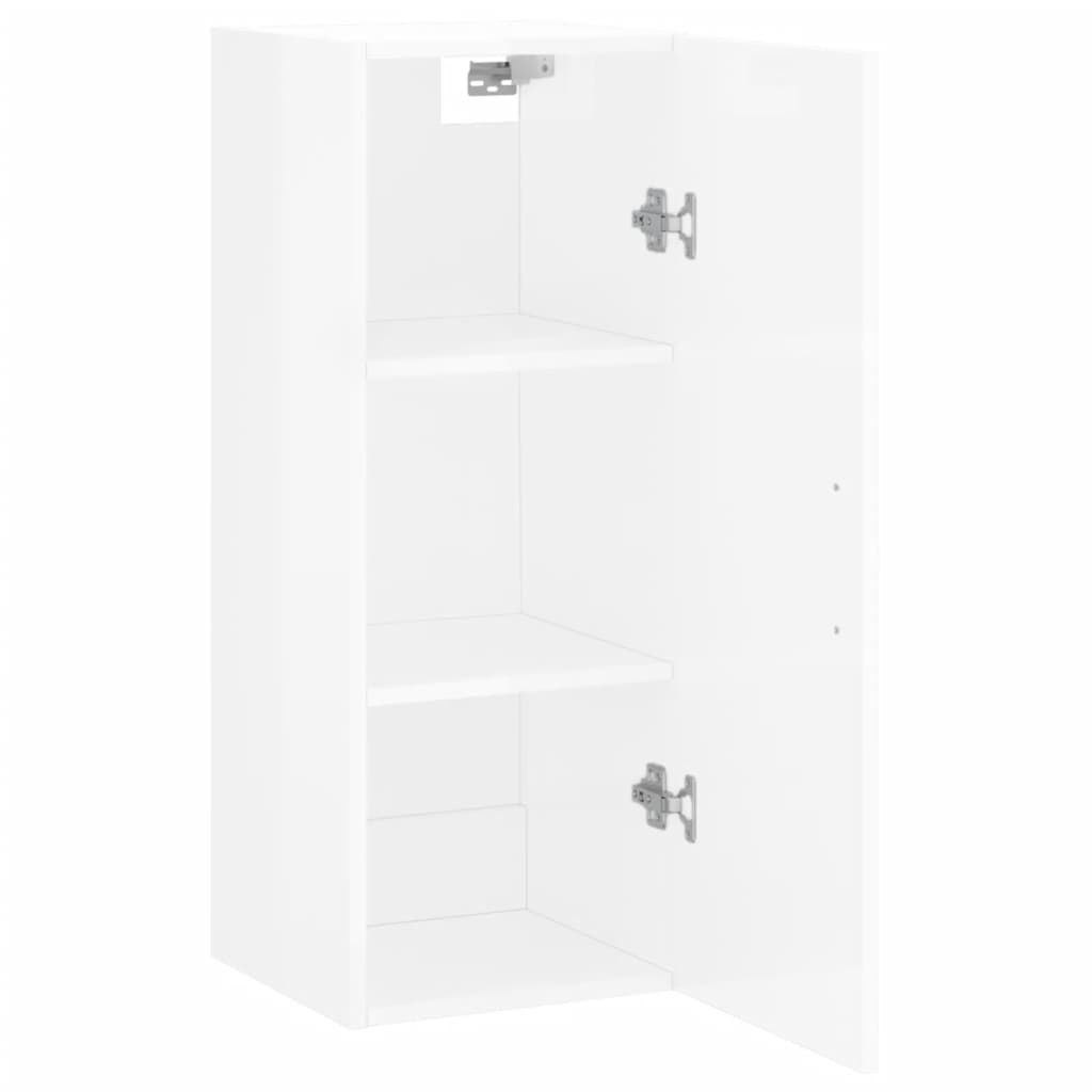 Wall Mounted Cabinet High Gloss White 34.5x34x90 cm