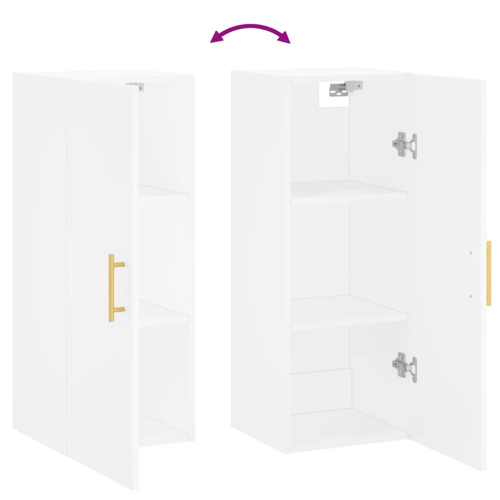 Wall Mounted Cabinet White 34.5x34x90 cm