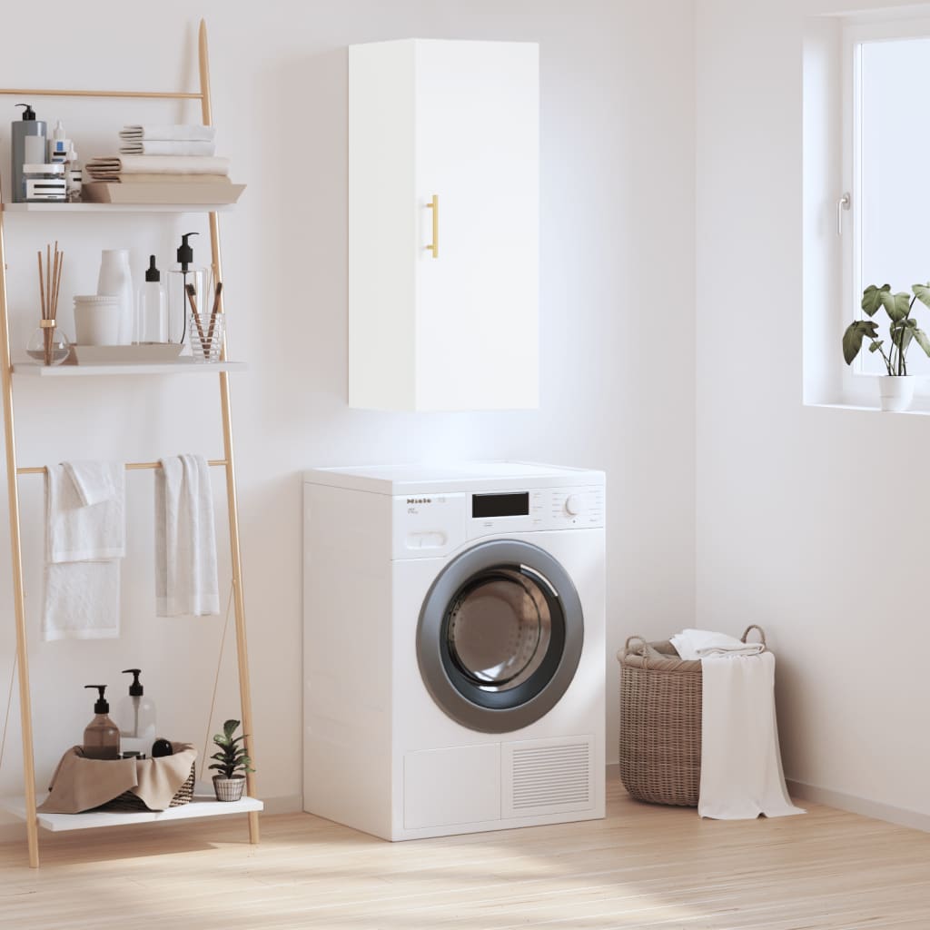 Wall Mounted Cabinet White 34.5x34x90 cm