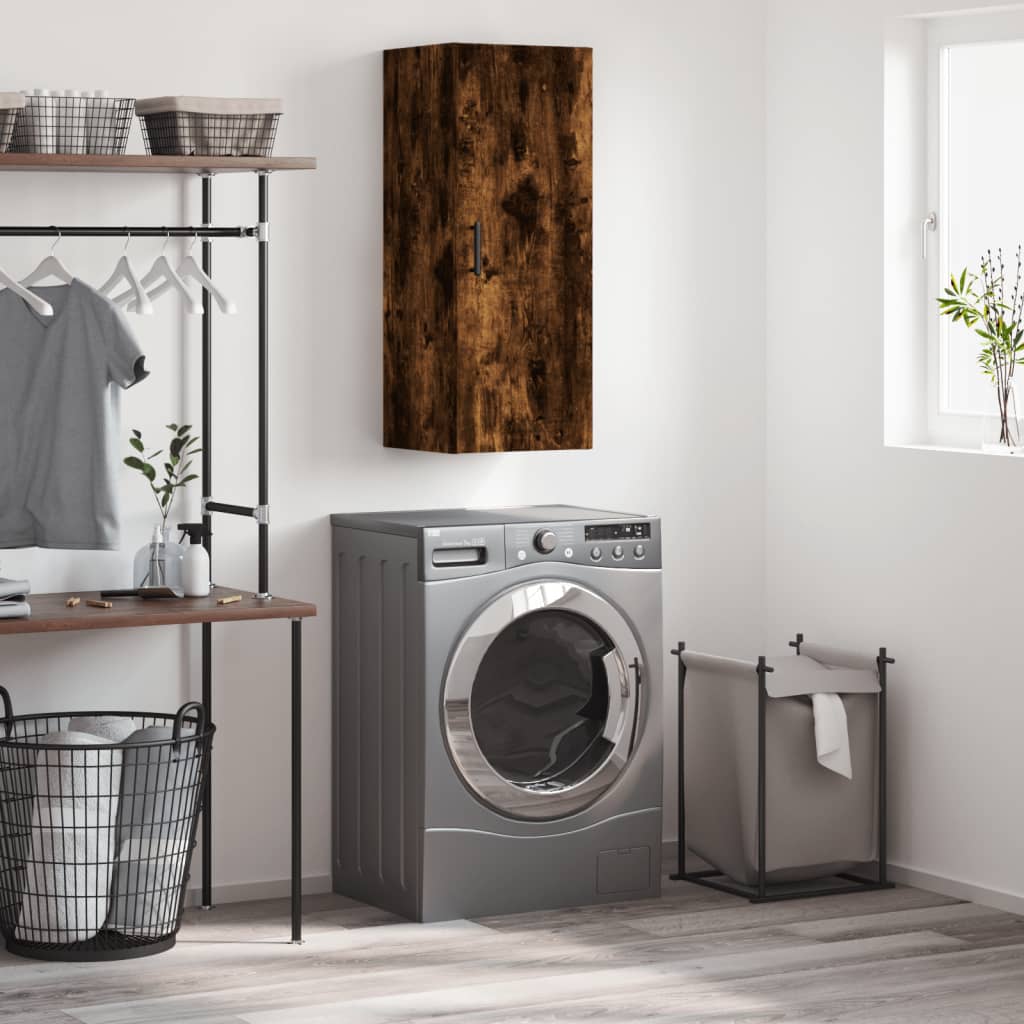 Wall Mounted Cabinet Smoked Oak 34.5x34x90 cm
