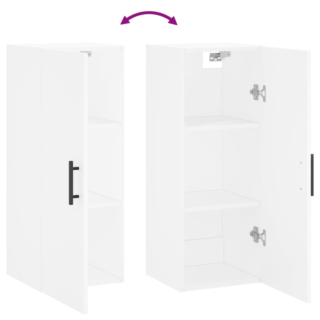 Wall Mounted Cabinet White 34.5x34x90 cm