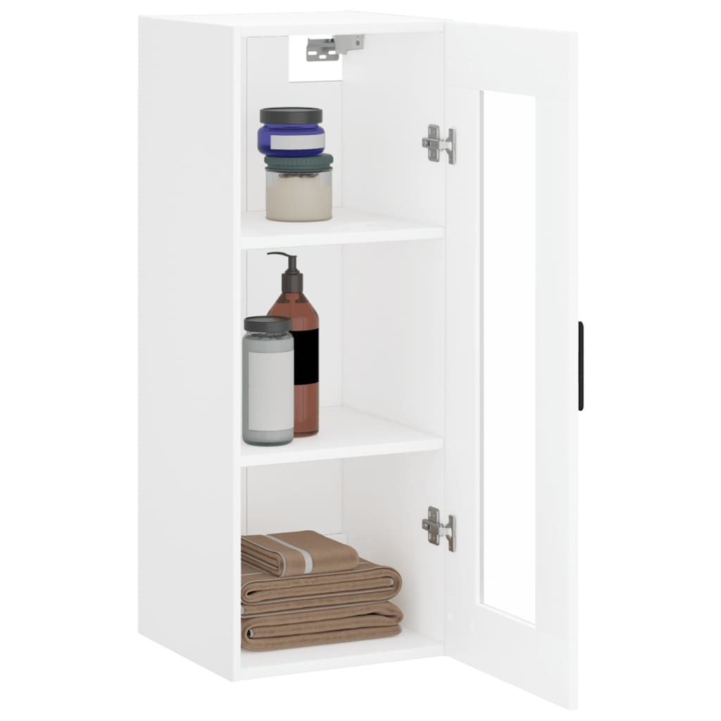Wall Mounted Cabinet White 34.5x34x90 cm