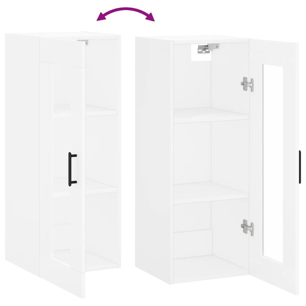 Wall Mounted Cabinet White 34.5x34x90 cm