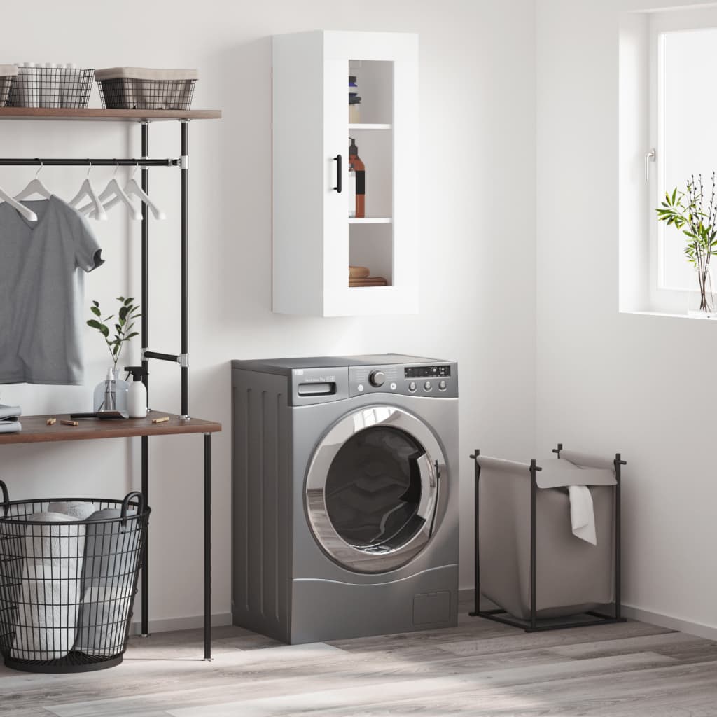 Wall Mounted Cabinet White 34.5x34x90 cm