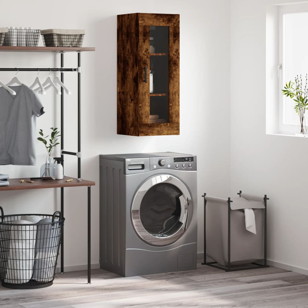 Wall Mounted Cabinet Smoked Oak 34.5x34x90 cm