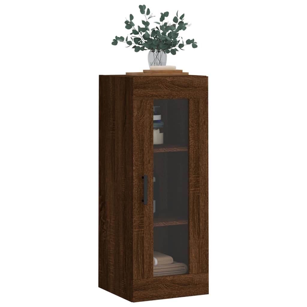 Wall Mounted Cabinet Brown Oak 34.5x34x90 cm