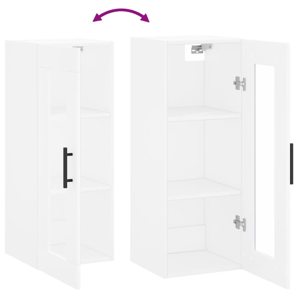 Wall Mounted Cabinet White 34.5x34x90 cm