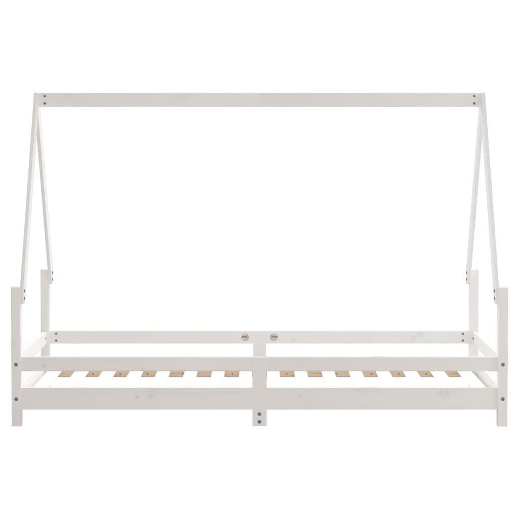 Kids Bed Frame White 90x200 cm Solid Wood Pine