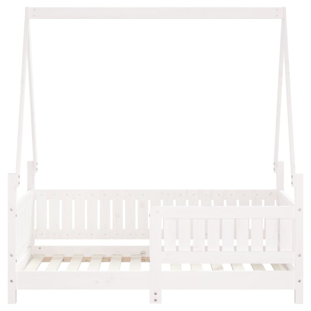 Kids Bed Frame White 70x140 cm Solid Wood Pine