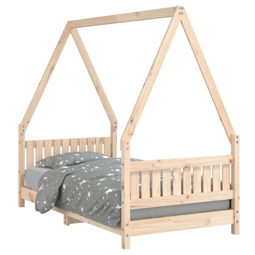 Kids Bed Frame 80x160 cm Solid Wood Pine