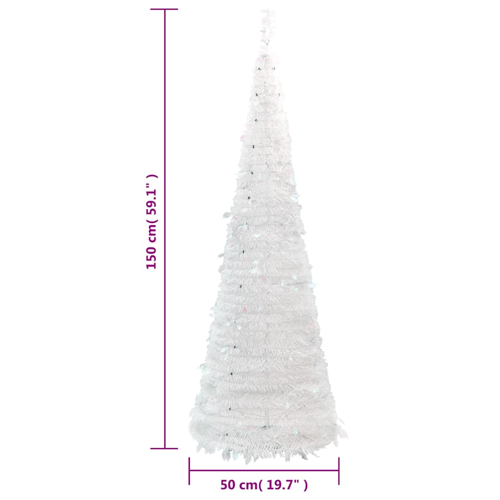 Artificial Christmas Tree Pop-up 100 LEDs White 150 cm