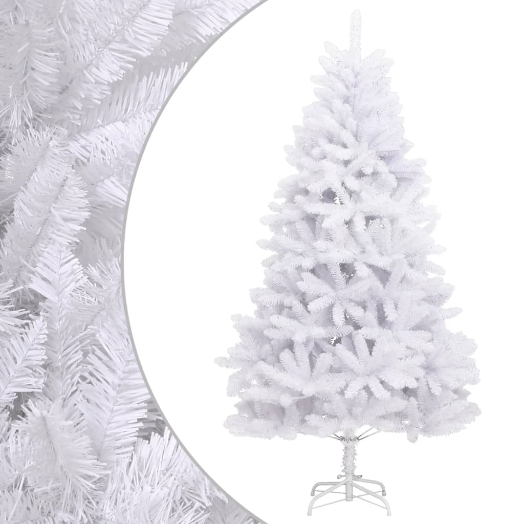 Artificial Hinged Christmas Tree with Stand White 240 cm
