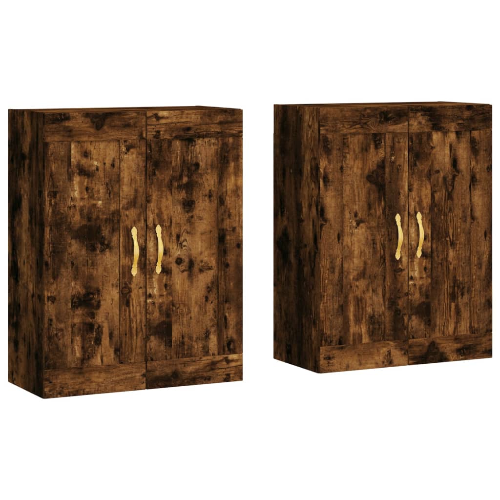 Wall Mounted Cabinets 2 pcs Smoked Oak Engineered Wood
