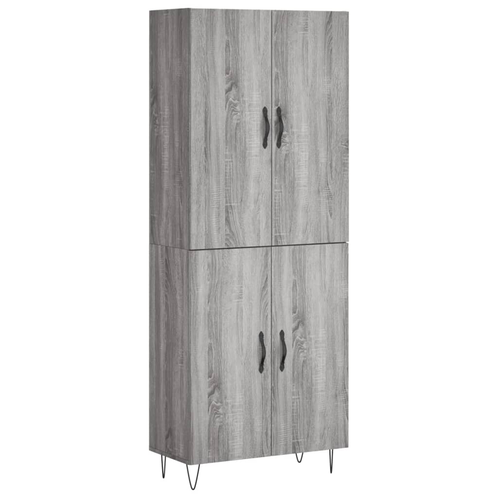 Highboard Grey Sonoma 69.5x34x180 cm Engineered Wood