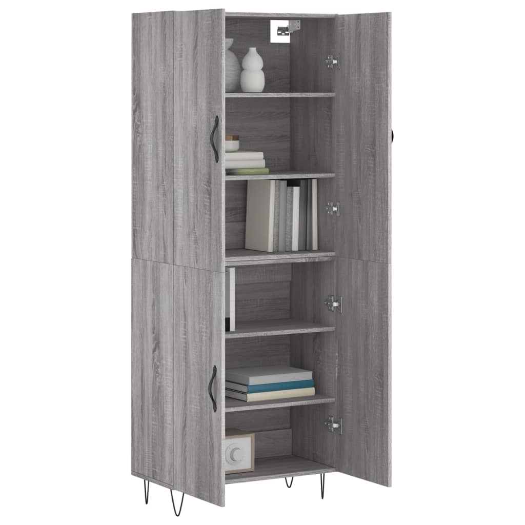 Highboard Grey Sonoma 69.5x34x180 cm Engineered Wood