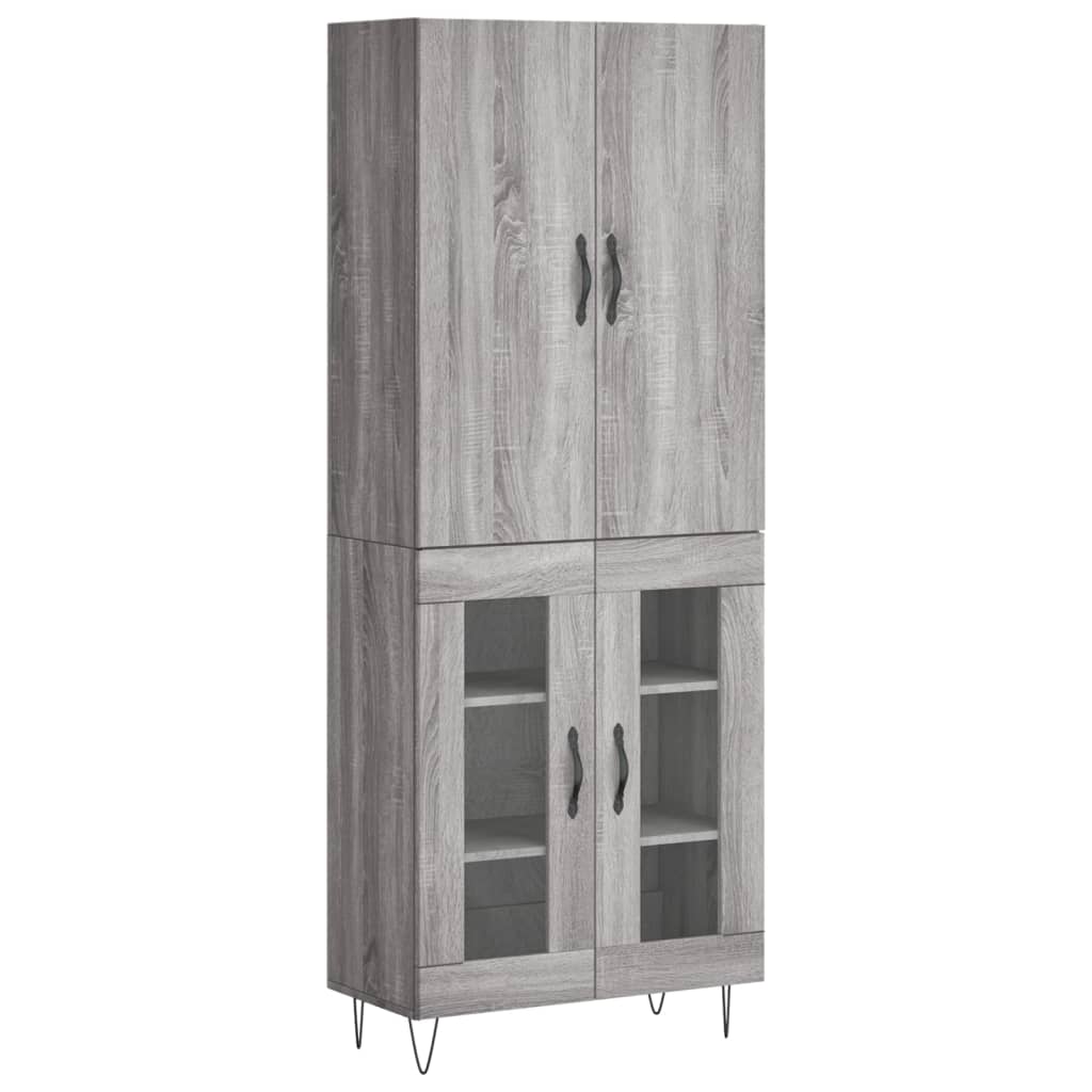 Highboard Grey Sonoma 69.5x34x180 cm Engineered Wood