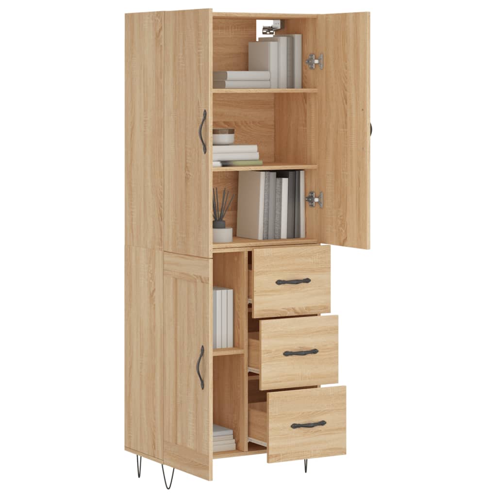Highboard Sonoma Oak 69.5x34x180 cm Engineered Wood