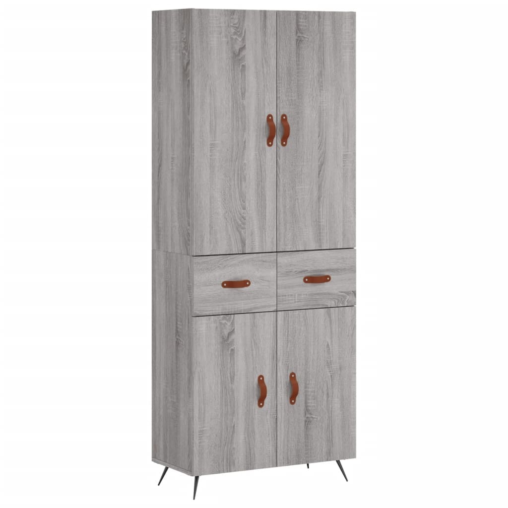 Highboard Grey Sonoma 69.5x34x180 cm Engineered Wood