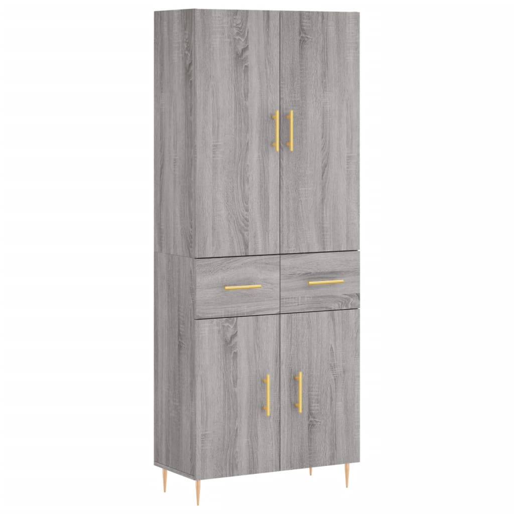 Highboard Grey Sonoma 69.5x34x180 cm Engineered Wood