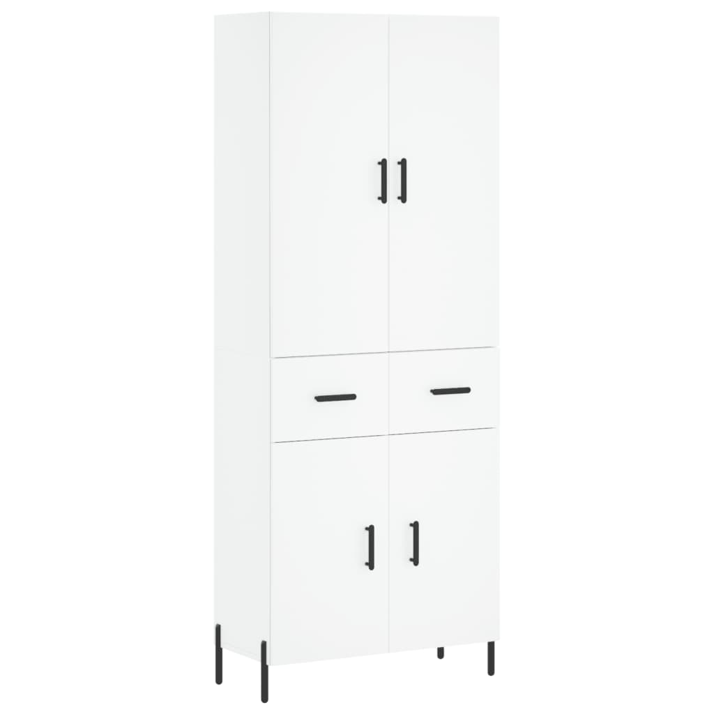 Highboard White 69.5x34x180 cm Engineered Wood