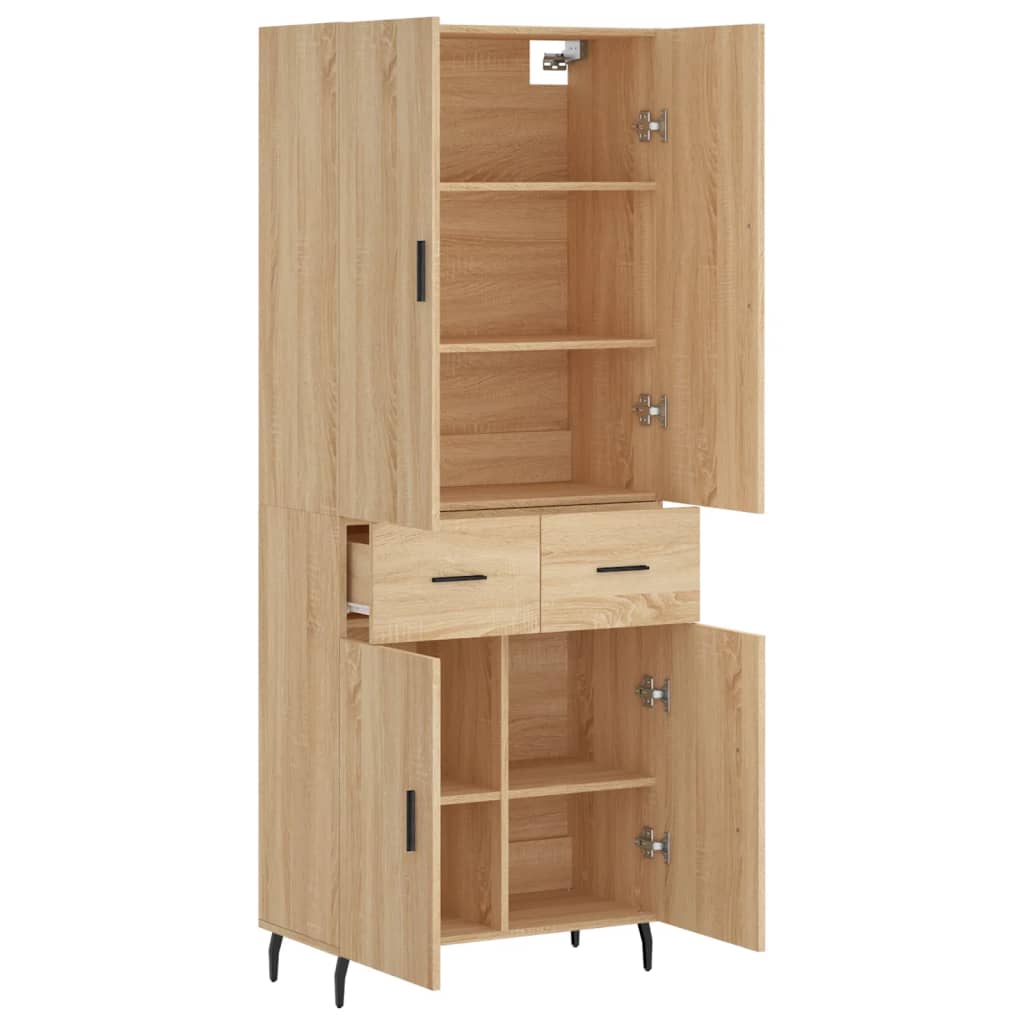 Highboard Sonoma Oak 69.5x34x180 cm Engineered Wood