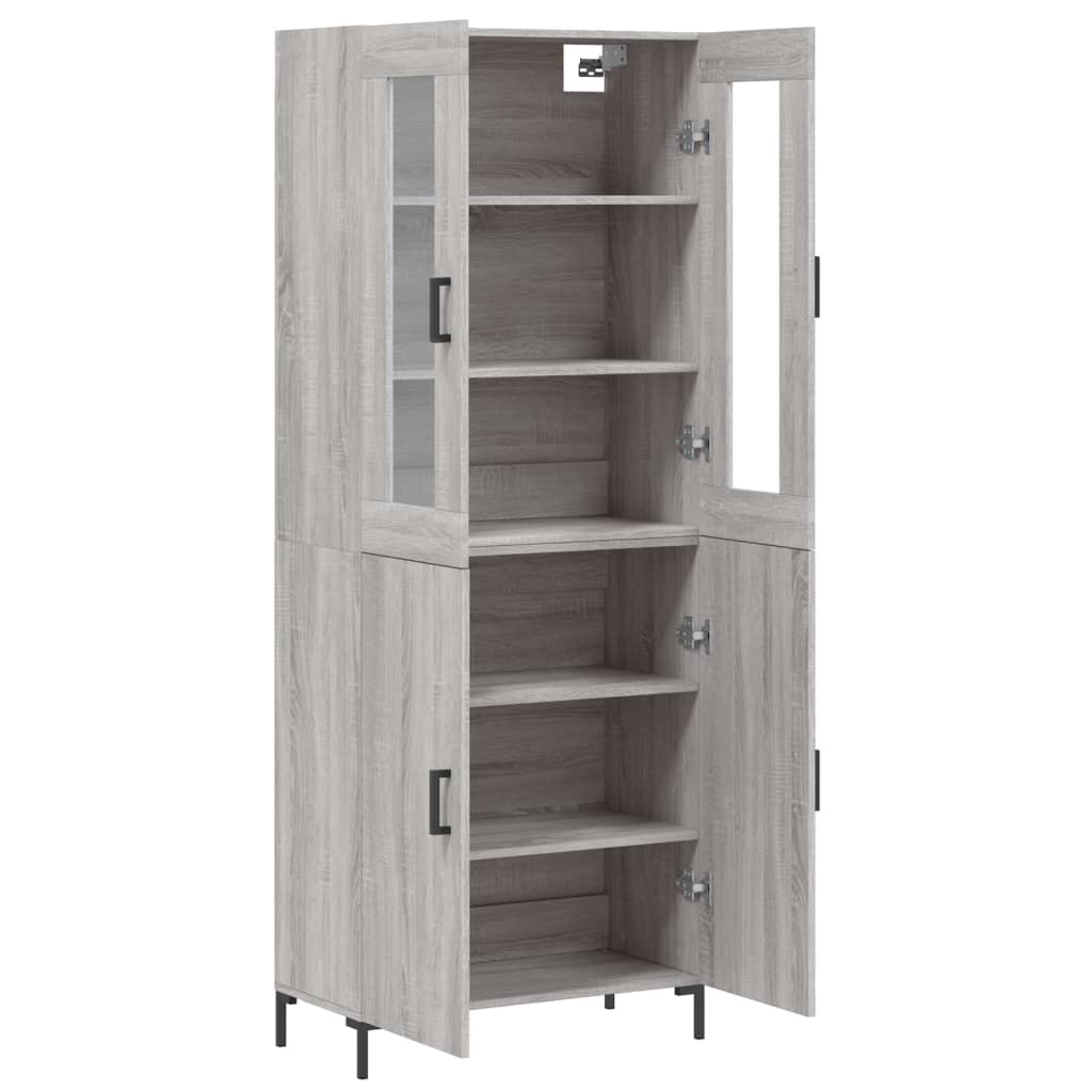 Highboard Grey Sonoma 69.5x34x180 cm Engineered Wood