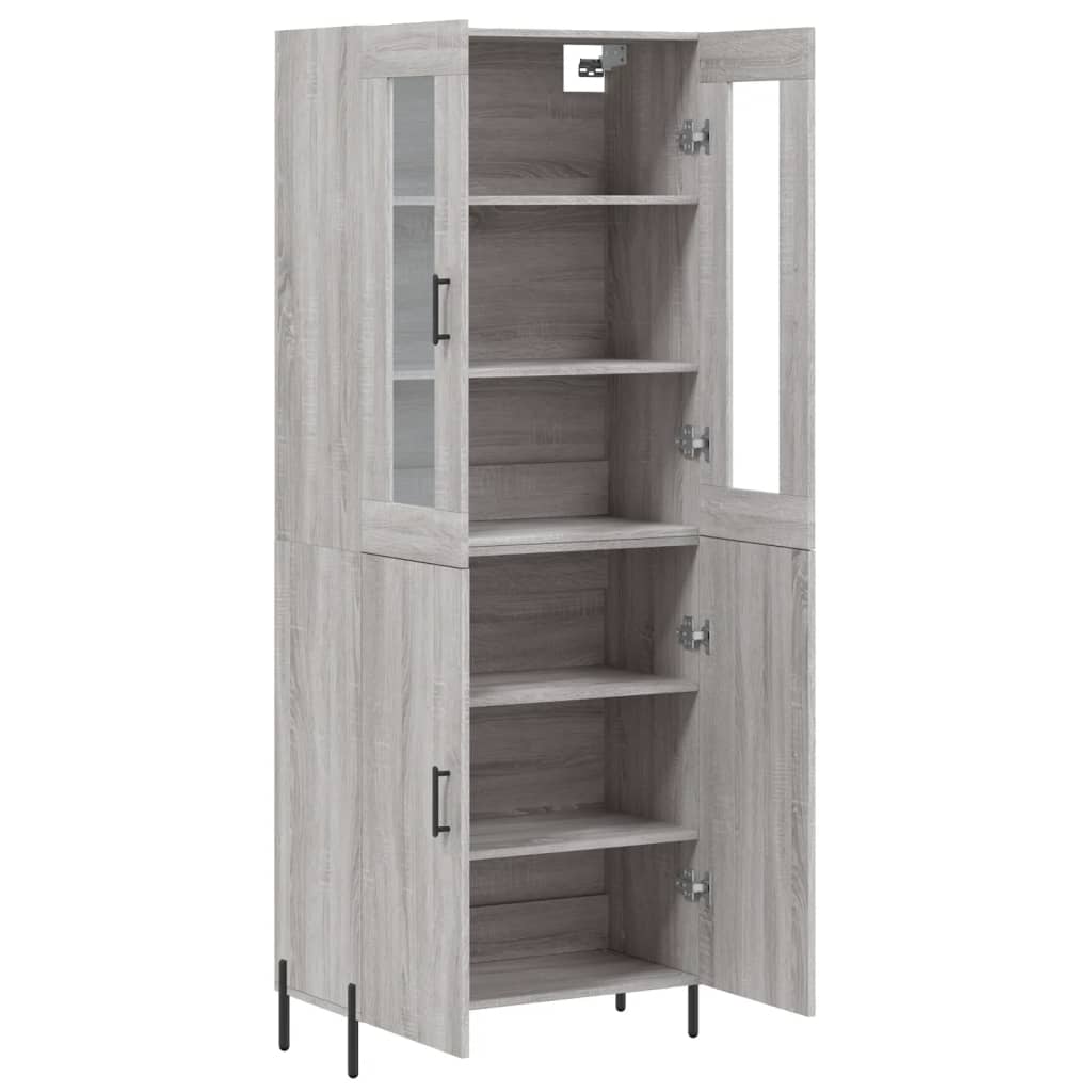 Highboard Grey Sonoma 69.5x34x180 cm Engineered Wood