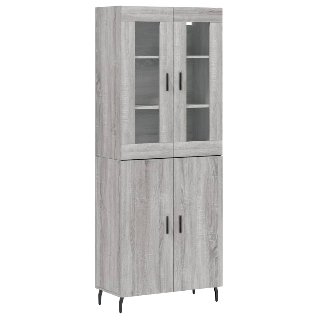Highboard Grey Sonoma 69.5x34x180 cm Engineered Wood