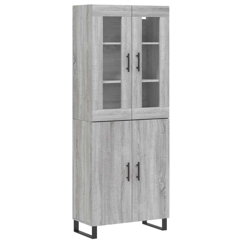 Highboard Grey Sonoma 69.5x34x180 cm Engineered Wood