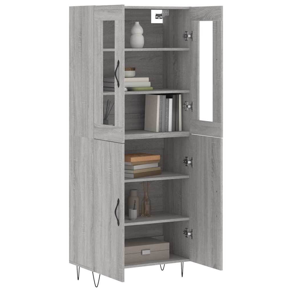 Highboard Grey Sonoma 69.5x34x180 cm Engineered Wood