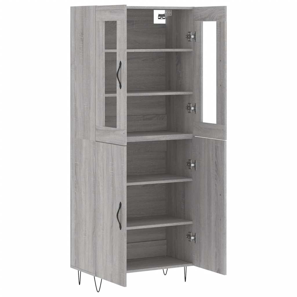 Highboard Grey Sonoma 69.5x34x180 cm Engineered Wood