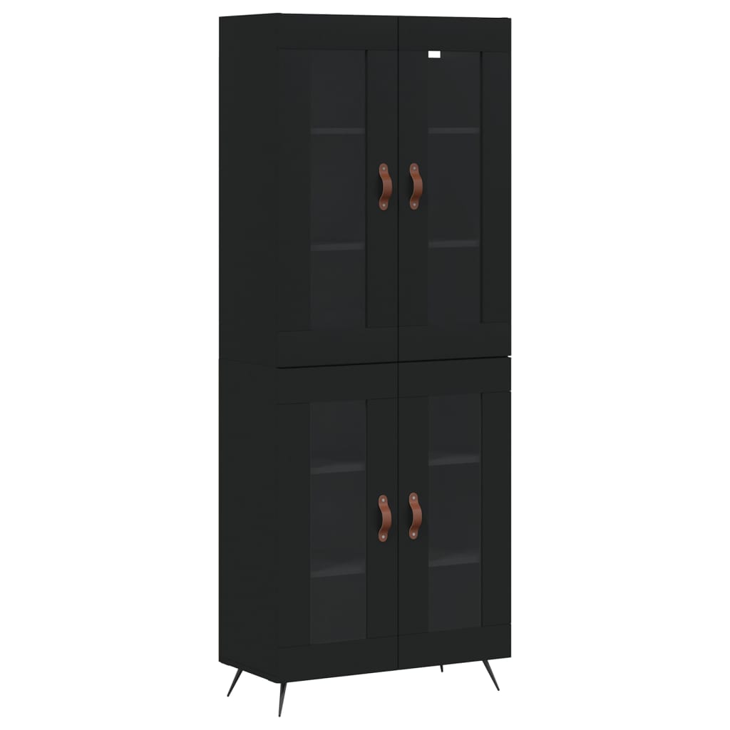 Highboard Black 69.5x34x180 cm Engineered Wood