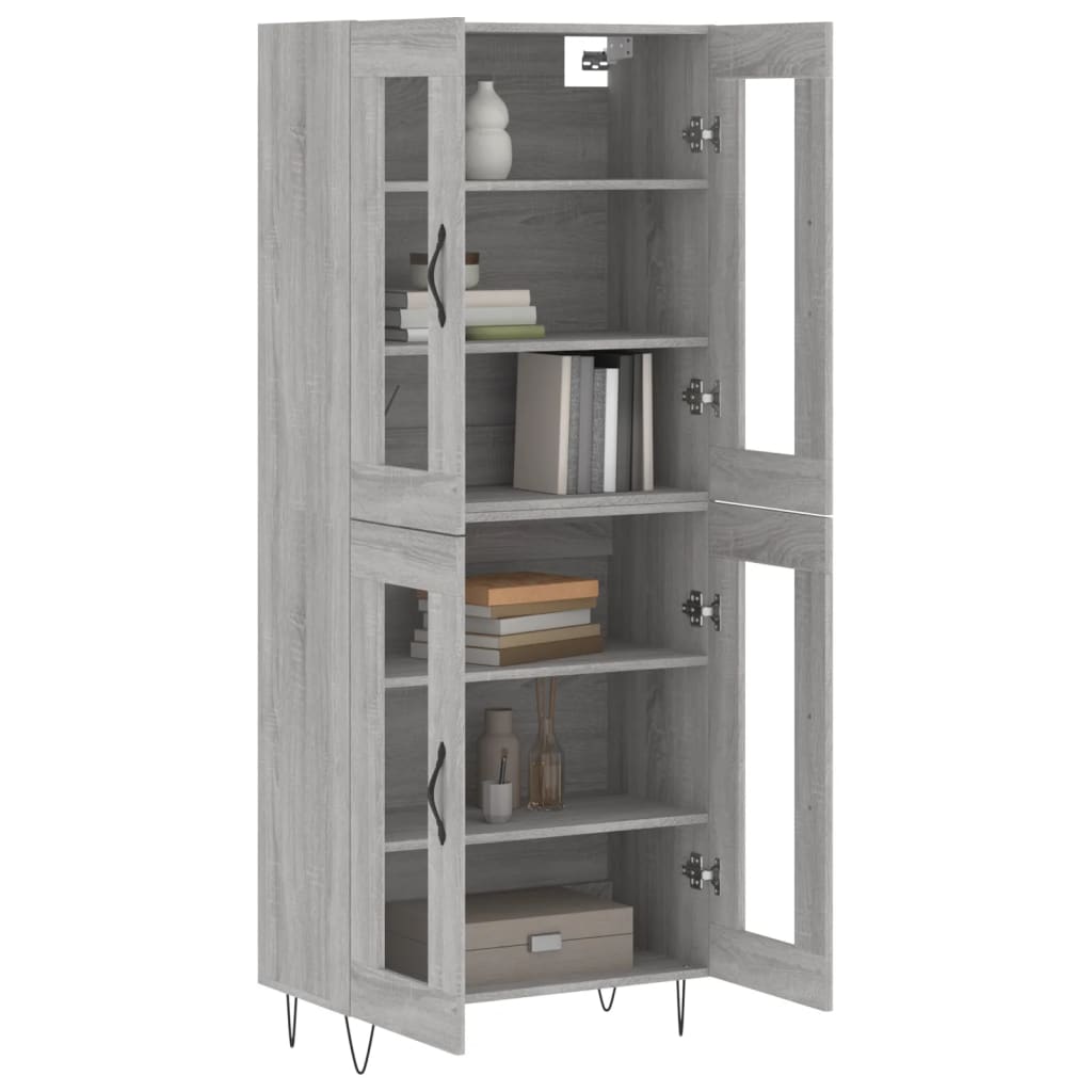 Highboard Grey Sonoma 69.5x34x180 cm Engineered Wood
