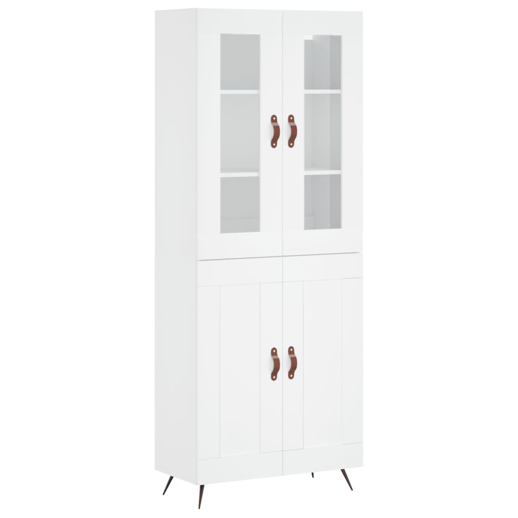 Highboard White 69.5x34x180 cm Engineered Wood